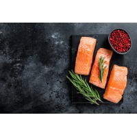 Fresh Organic Salmon Sushi Fillet Steak Skinless L...