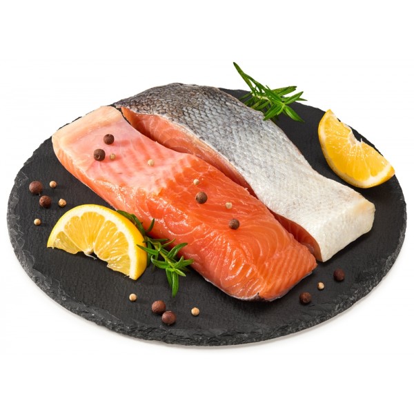 Fresh Organic Salmon Sushi Fillet Steak With Skin 4/5 Large - 1.5Kg