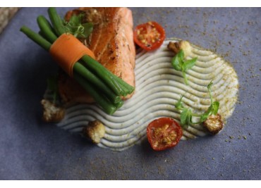 Pan-Seared Salmon With Cauliflower Puree   