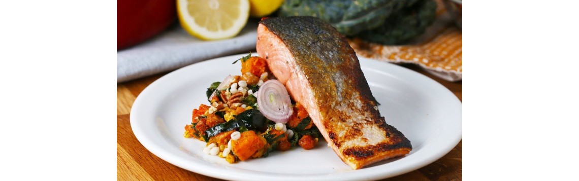 Panfried Salmon On Pumpkin Salad